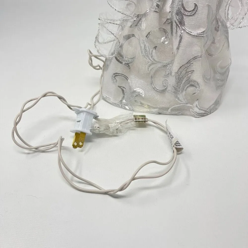 Ashland Christmas Lighted Corded Angel Tree Topper White Silver Decoration